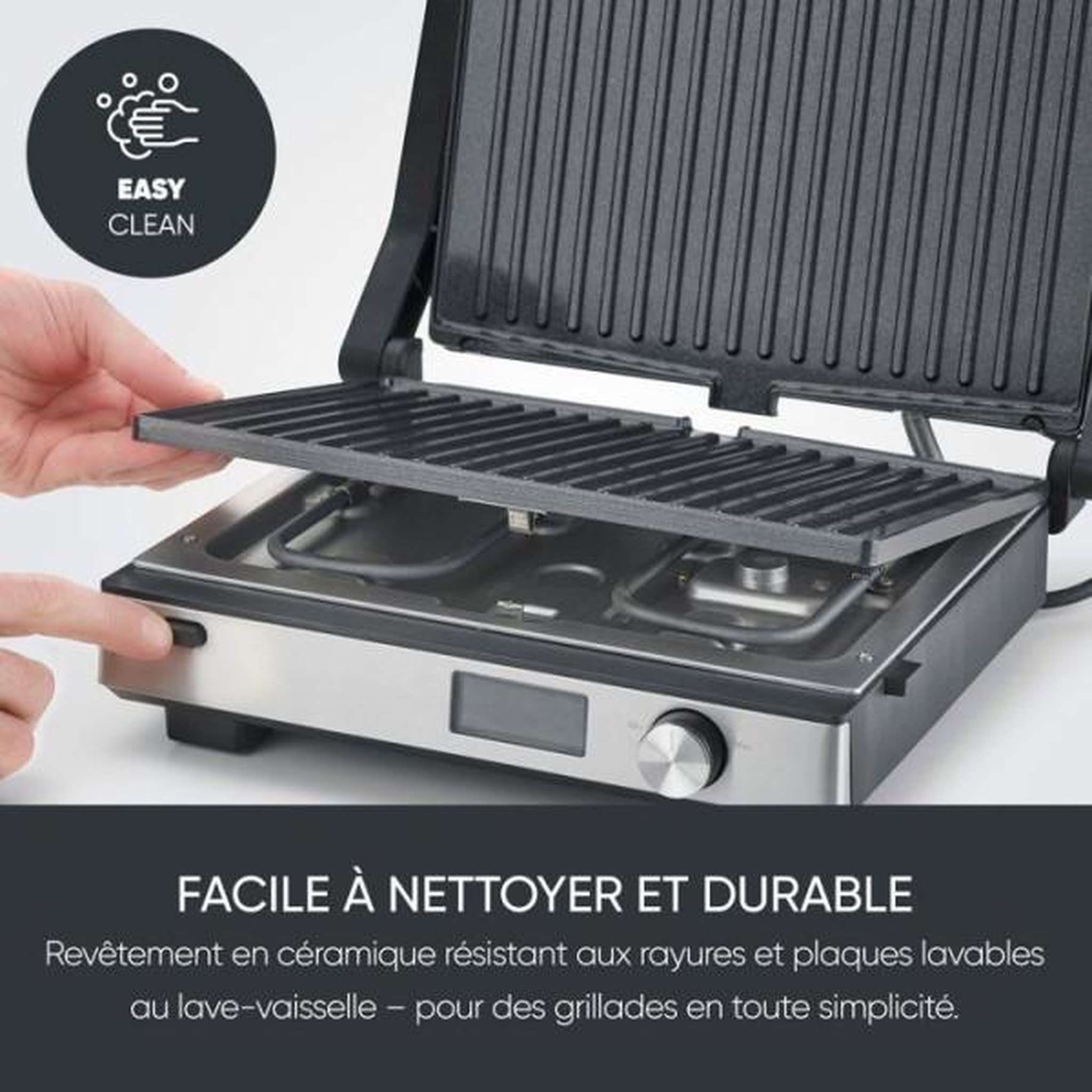 Voir la diapositive 6 : SEVERIN Gril viande 3en1 2000w noir/inox - KG2380