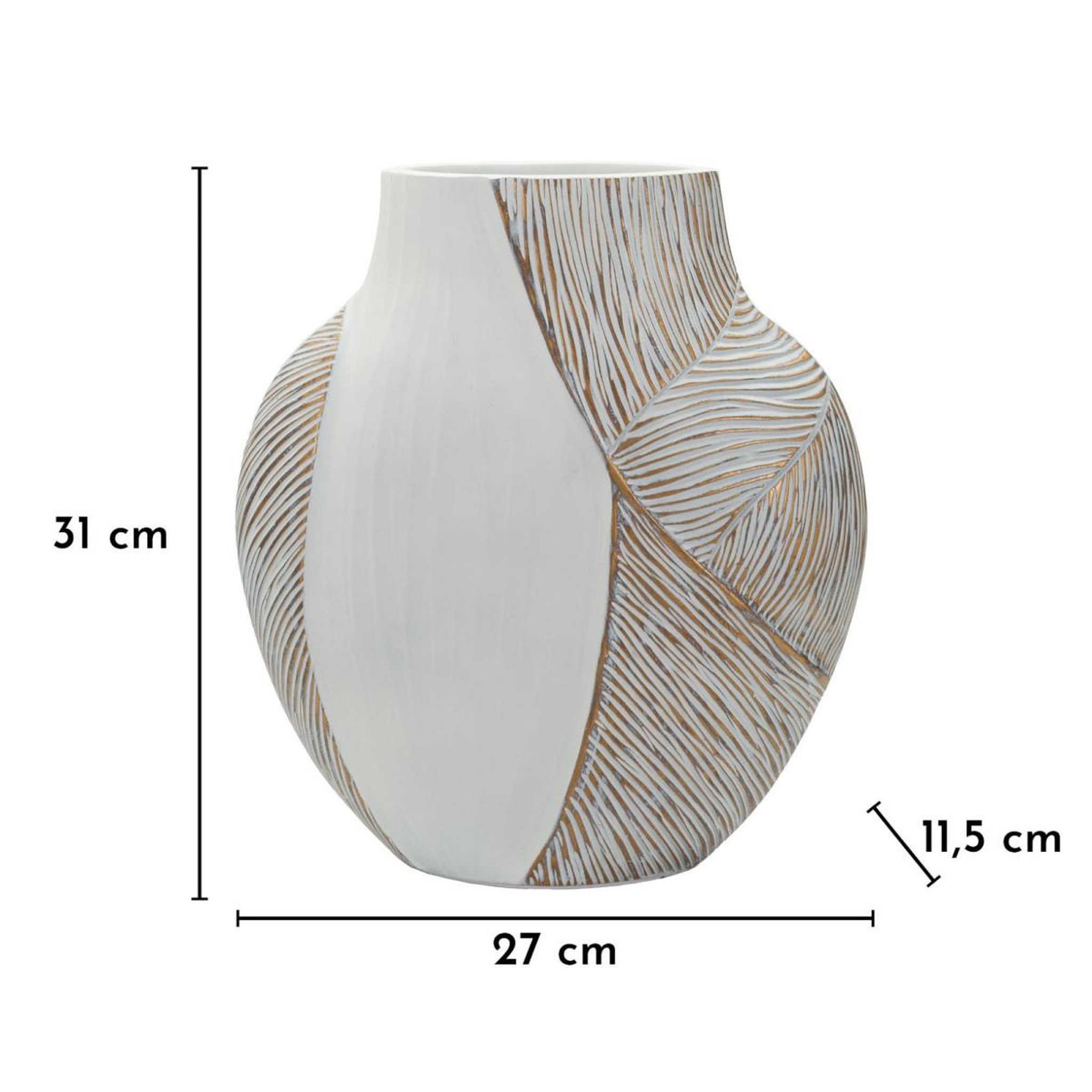Voir la diapositive 5 : Paris Prix Vase design  hochi  31cm blanc