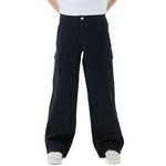 NAME IT Pantalon en Toile  Fille Name it Wide Twill. Coloris disponibles : Noir