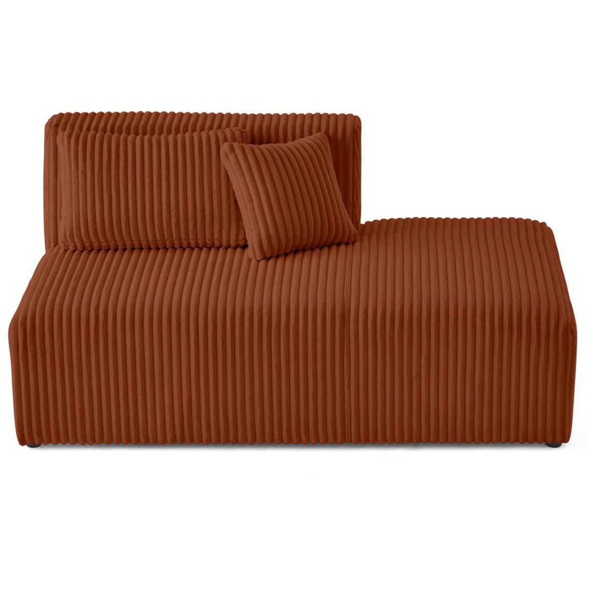 LISA DESIGN Victoire - module d'assise droit en velours côtelé grosses côtes