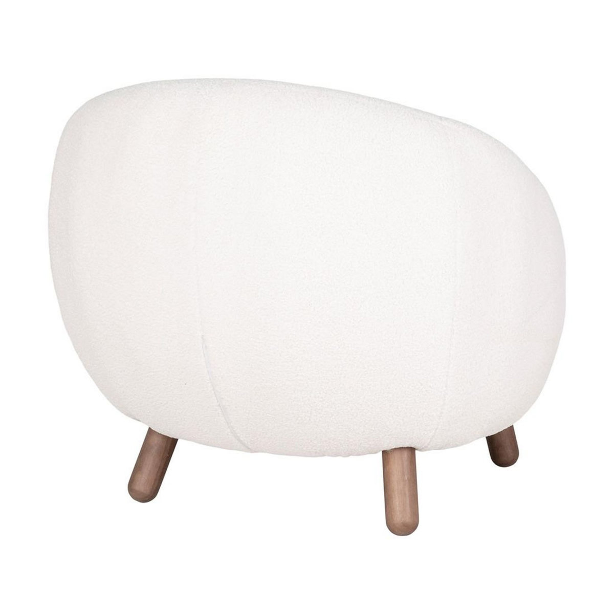 LISA DESIGN Nayeli - fauteuil avec pieds en bois d'hévéa - en tissu bouclette