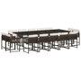 Voir la diapositive 2 : VIDAXL Ensemble a manger de jardin avec coussins 15 pcs marron rotin