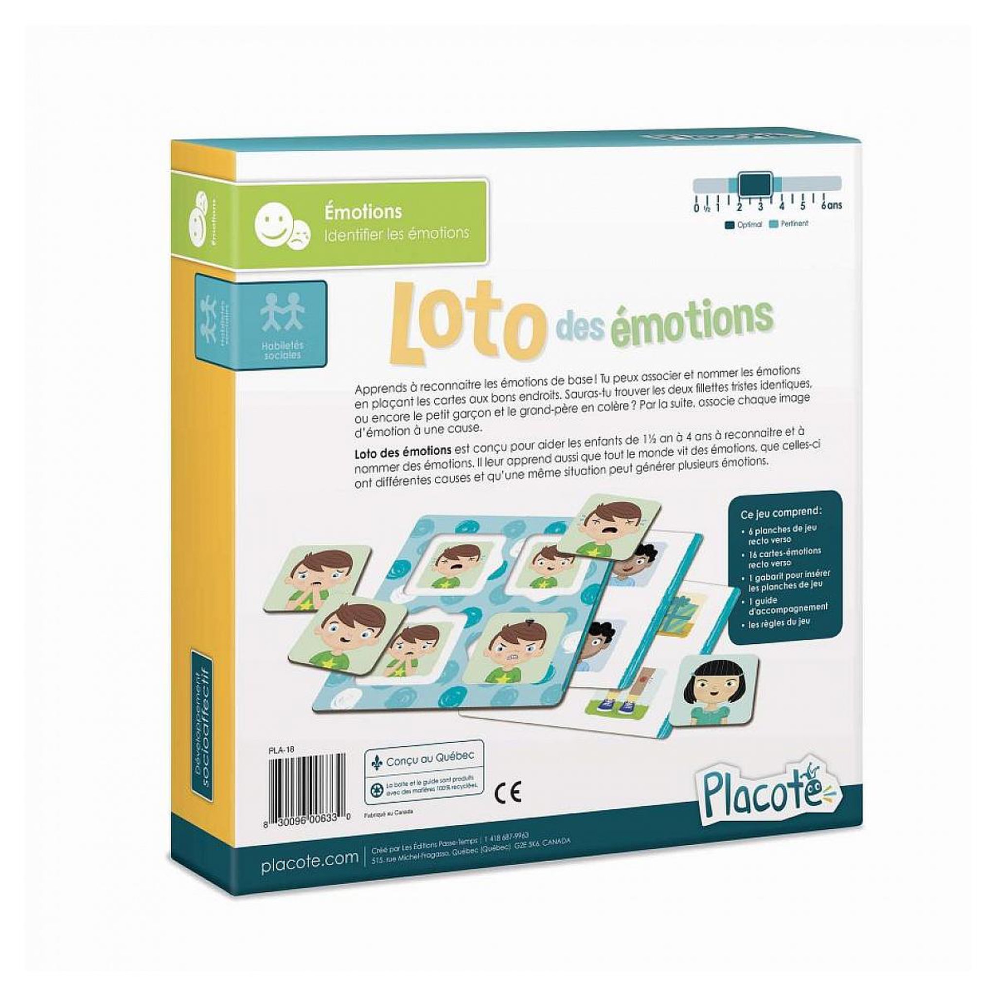 Voir la diapositive 2 : Blackrock Editions jeu montessori Loto des émotions