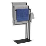 ID MARKET Porte-serviettes sur pied 3 barres latérales DALLAS métal noir design industriel