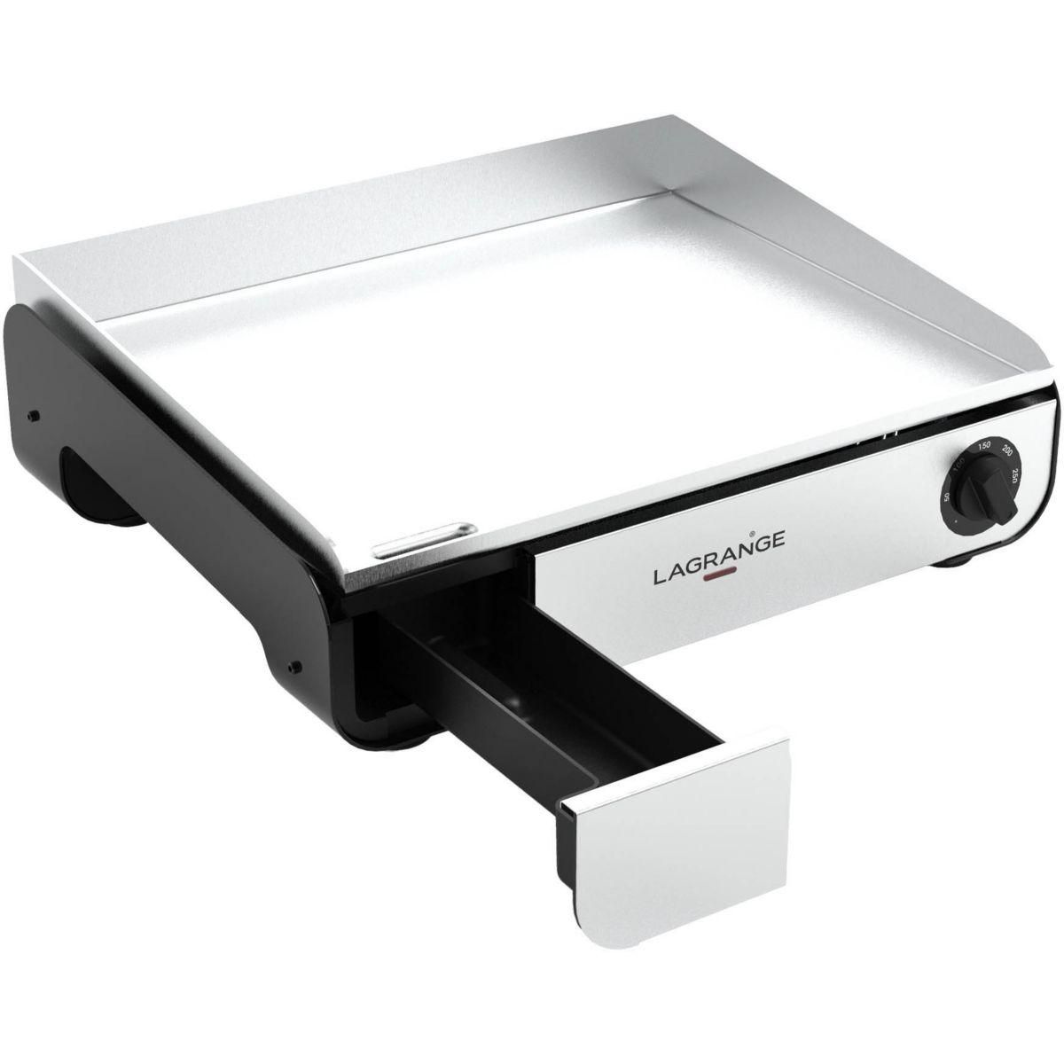 LAGRANGE Plancha électrique Pro 50M noir à poser, 50x40 cm + kit d'accessoires