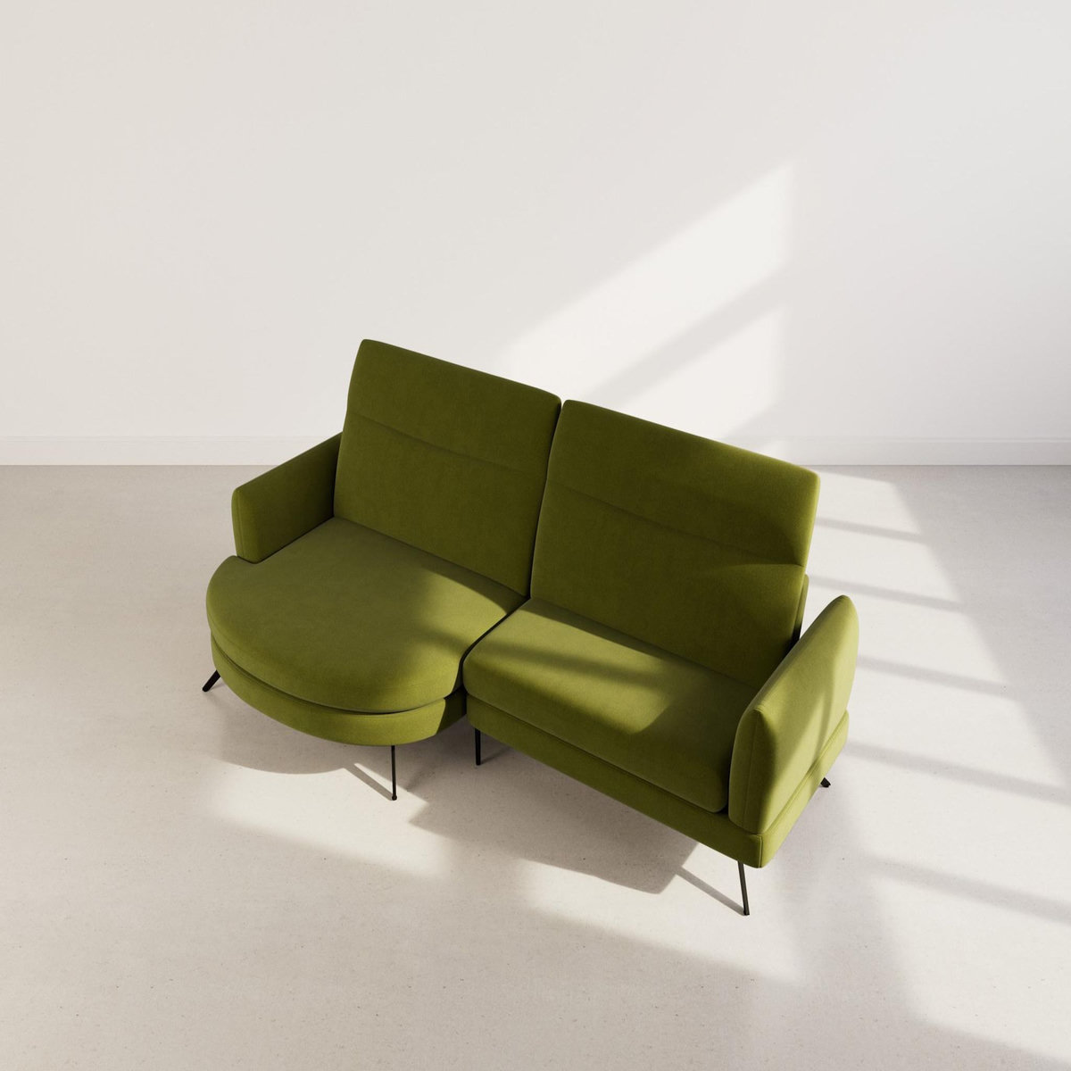 LISA DESIGN Terry - canapé d'angle gauche 4 places avec têtières réglables en tissu texturé