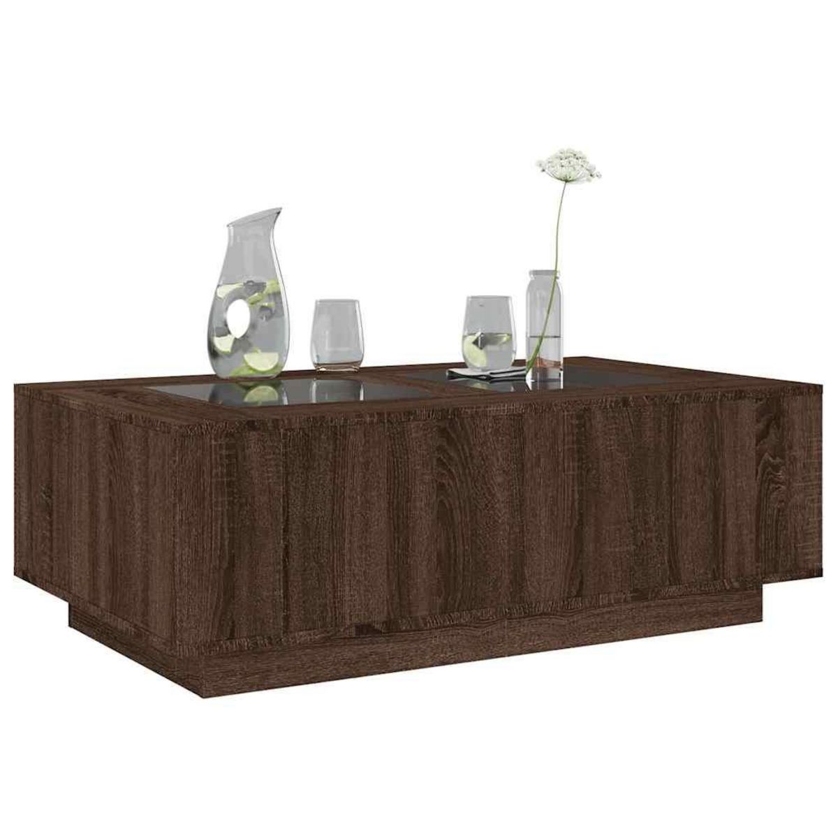 VIDAXL Table basse avec LED infini chene marron 116x69x40 cm