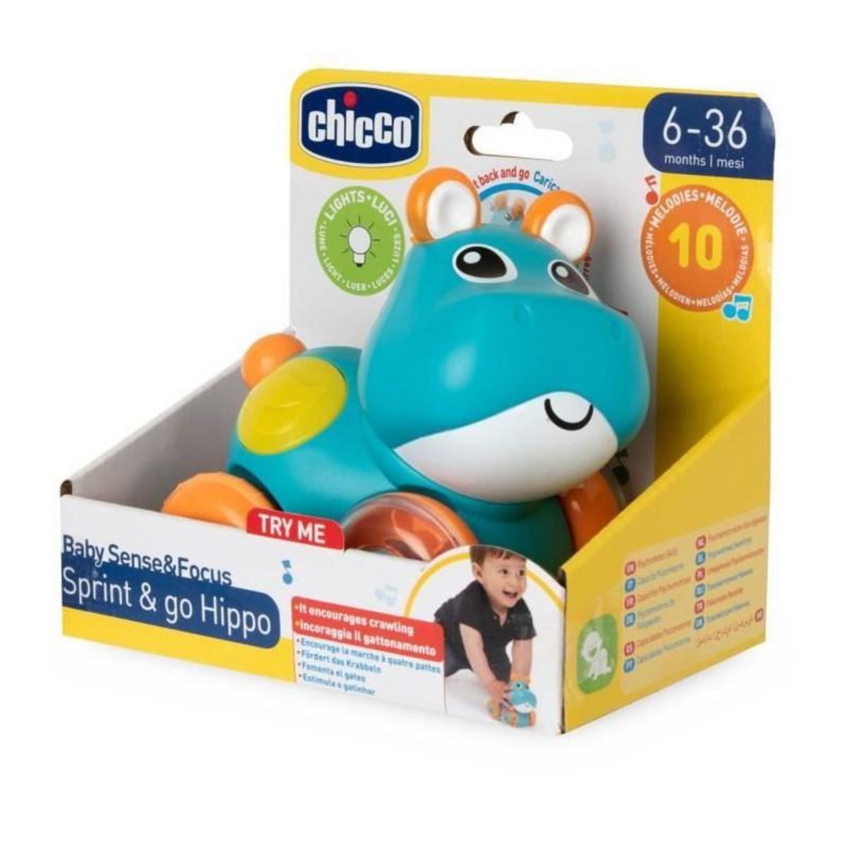 CHICCO CHICCO - Hippo Sprint&go - Bleu et orange - Des 6 mois
