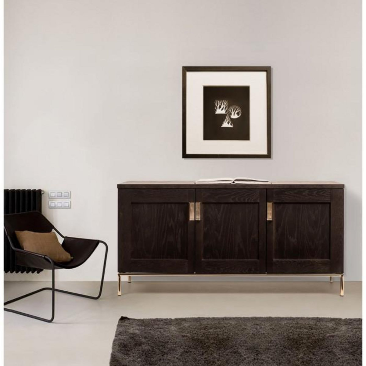 Paris Prix Buffet Design 3 Portes  Pimlico  150cm Charbon
