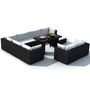 Voir la diapositive 4 : VIDAXL Salon de jardin 10 pcs avec coussins Resine tressee Noir