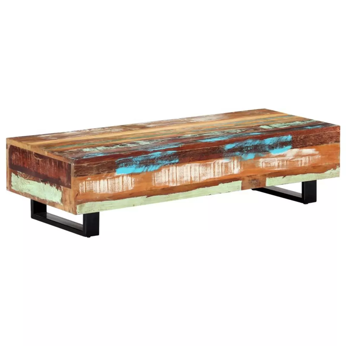 VIDAXL Table basse 120x50x30 cm Bois de recuperation solide et acier