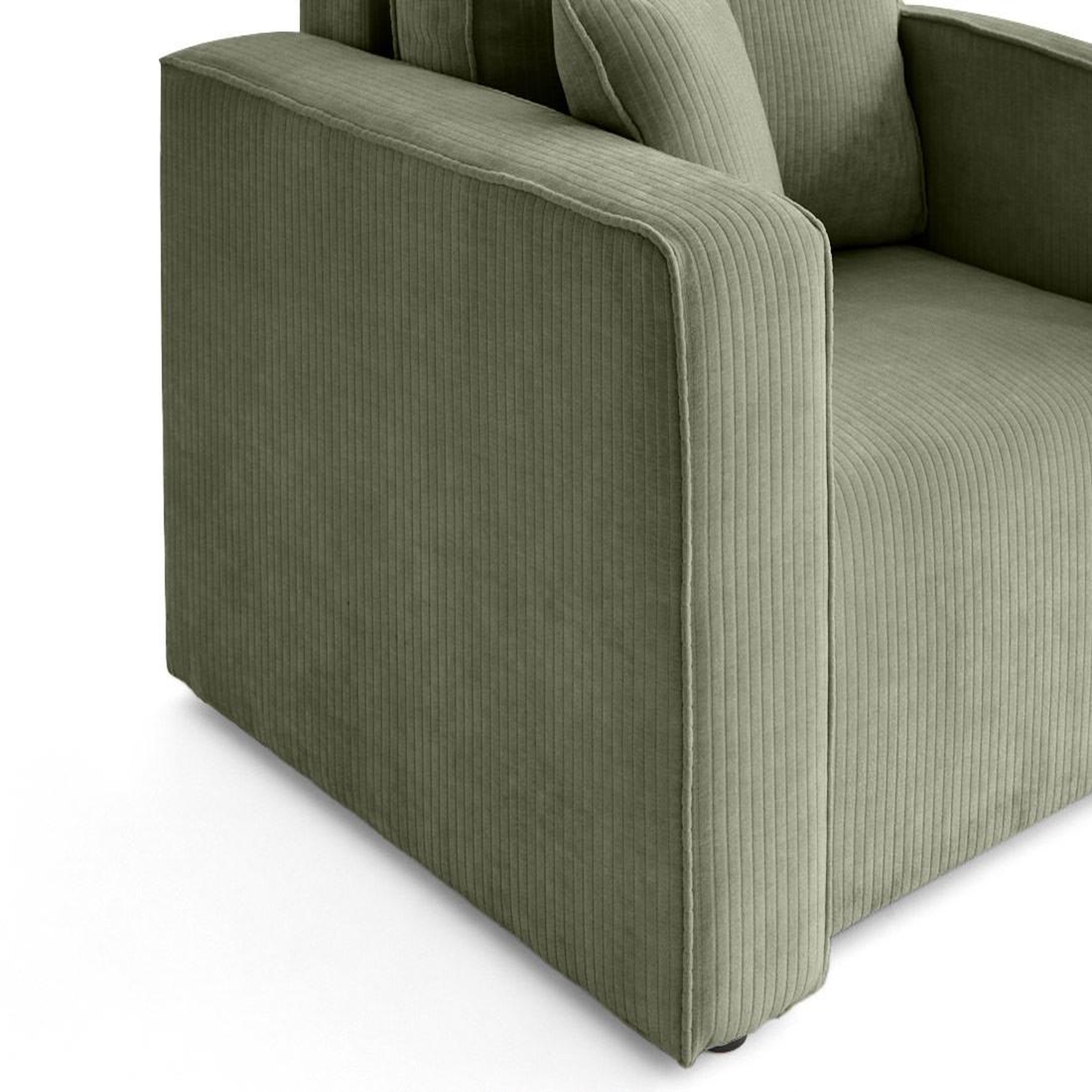Voir la diapositive 4 : BEST MOBILIER Topaze - fauteuil en velours côtelé plat