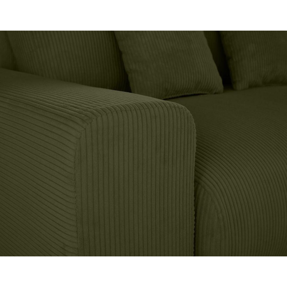 LISA DESIGN Garance - module d'assise 3 places avec accoudoir gauche - en velours côtelé