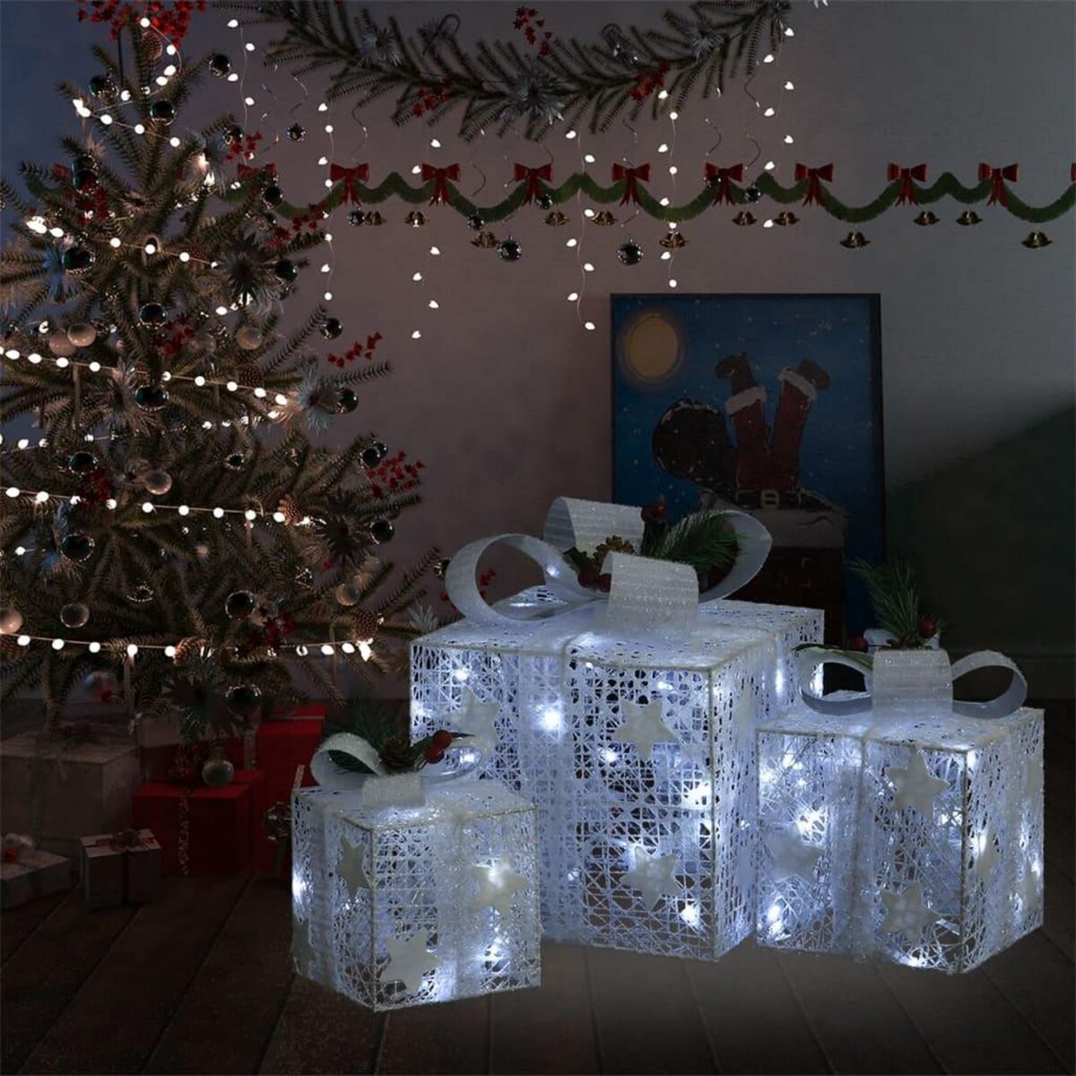 Lumières d'arbre de Noël Intérieur/Extérieur 576 LED 3,6 m