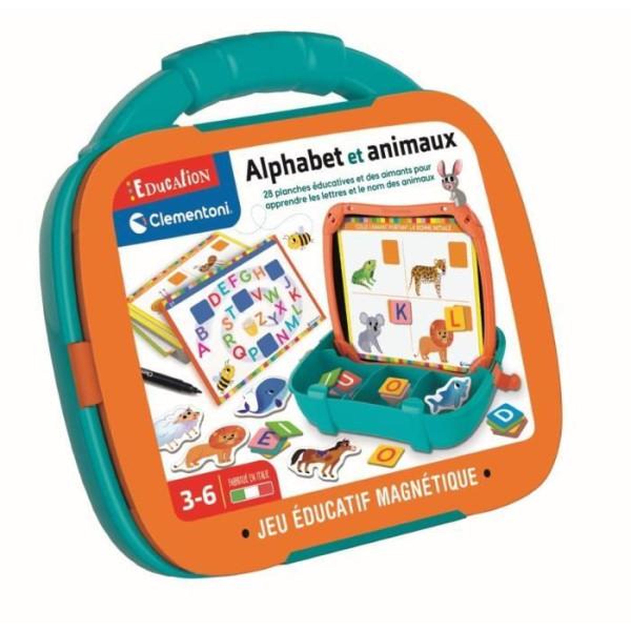 CLEMENTONI Mallette lettres & animaux magnétiques - clementoni - des 3 ans - multicolore - intérieur
