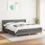 Voir la diapositive 2 : VIDAXL Sommier a lattes de lit avec matelas Gris fonce 180x200cm Tissu