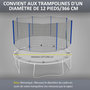 Voir la diapositive 3 : HOMCOM Filet de sécurité trampoline porte zipée Ø 366 cm 8 poteaux bleu noir