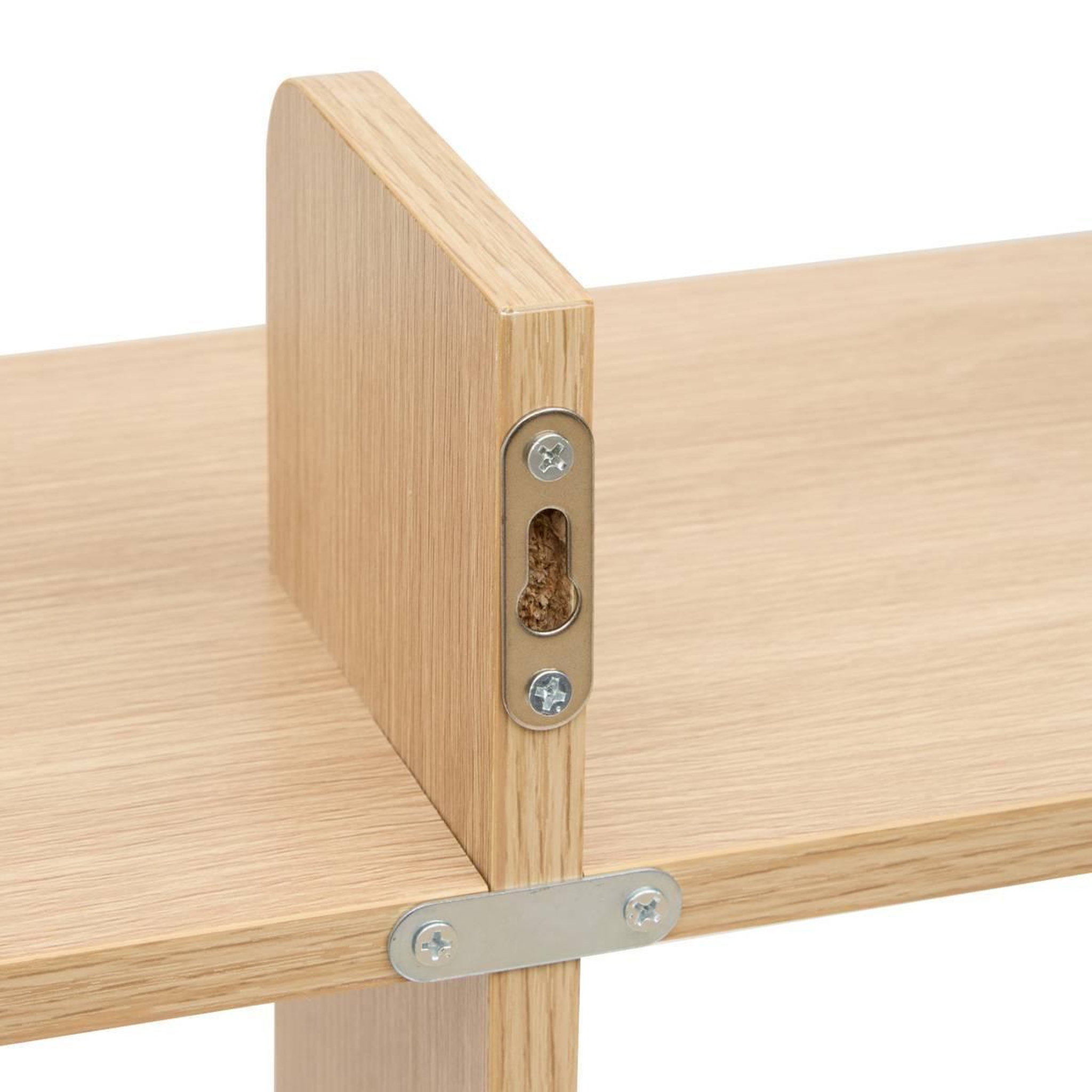 Voir la diapositive 2 : FIVE Étagère murale 2 niveaux  fixy  60cm naturel