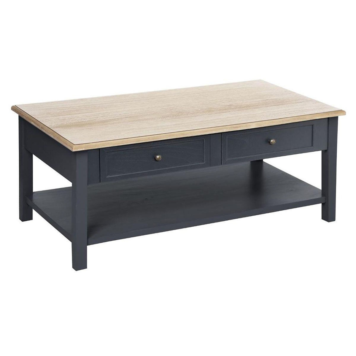 ATMOSPHERA Table Basse Design 4 Tiroirs  Damiano  110cm Gris