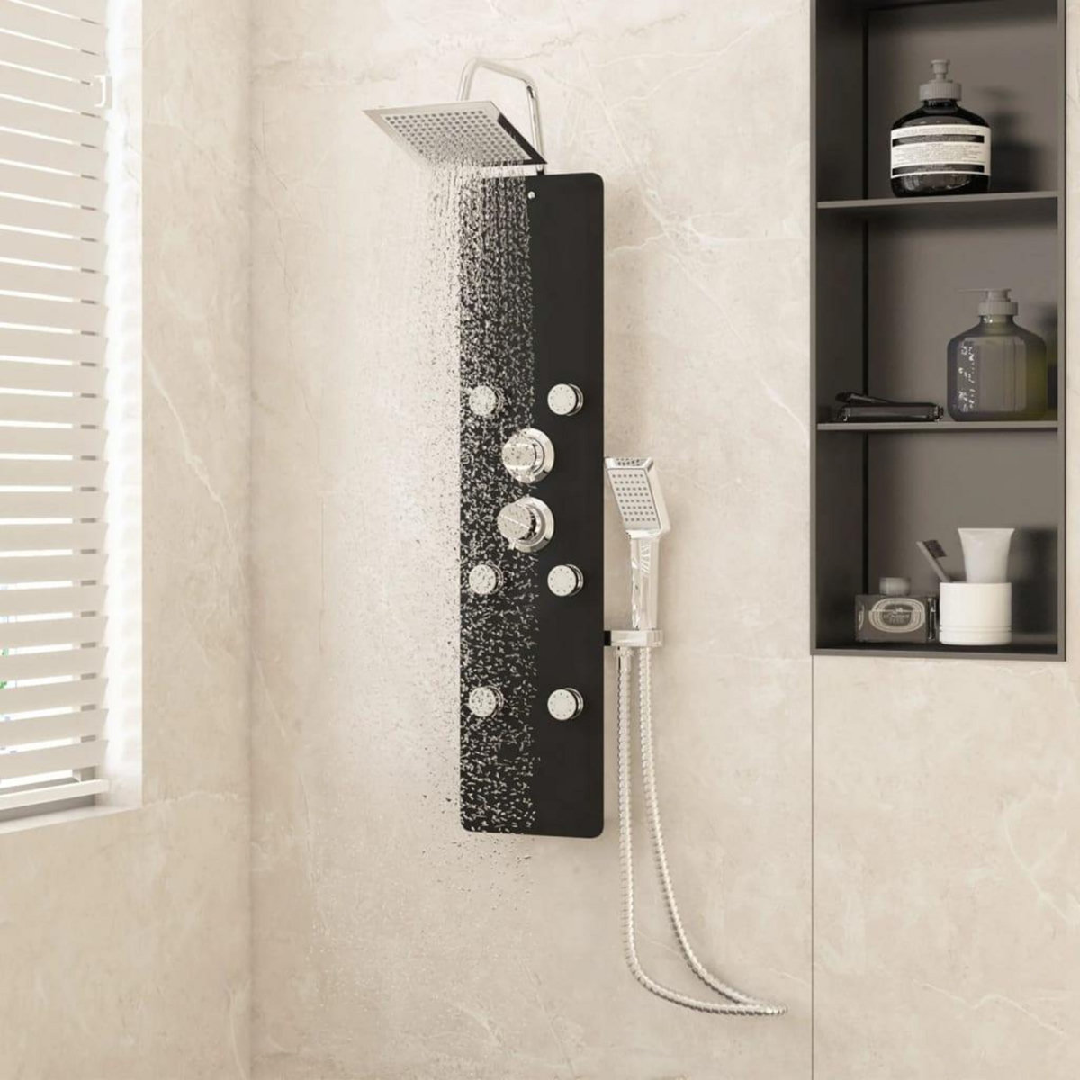VIDAXL Panneau de douche Verre 25x47,5x130 cm Noir