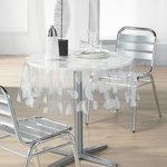 Paris Prix Nappe Ronde Cristal  Feuille  140cm Transparent