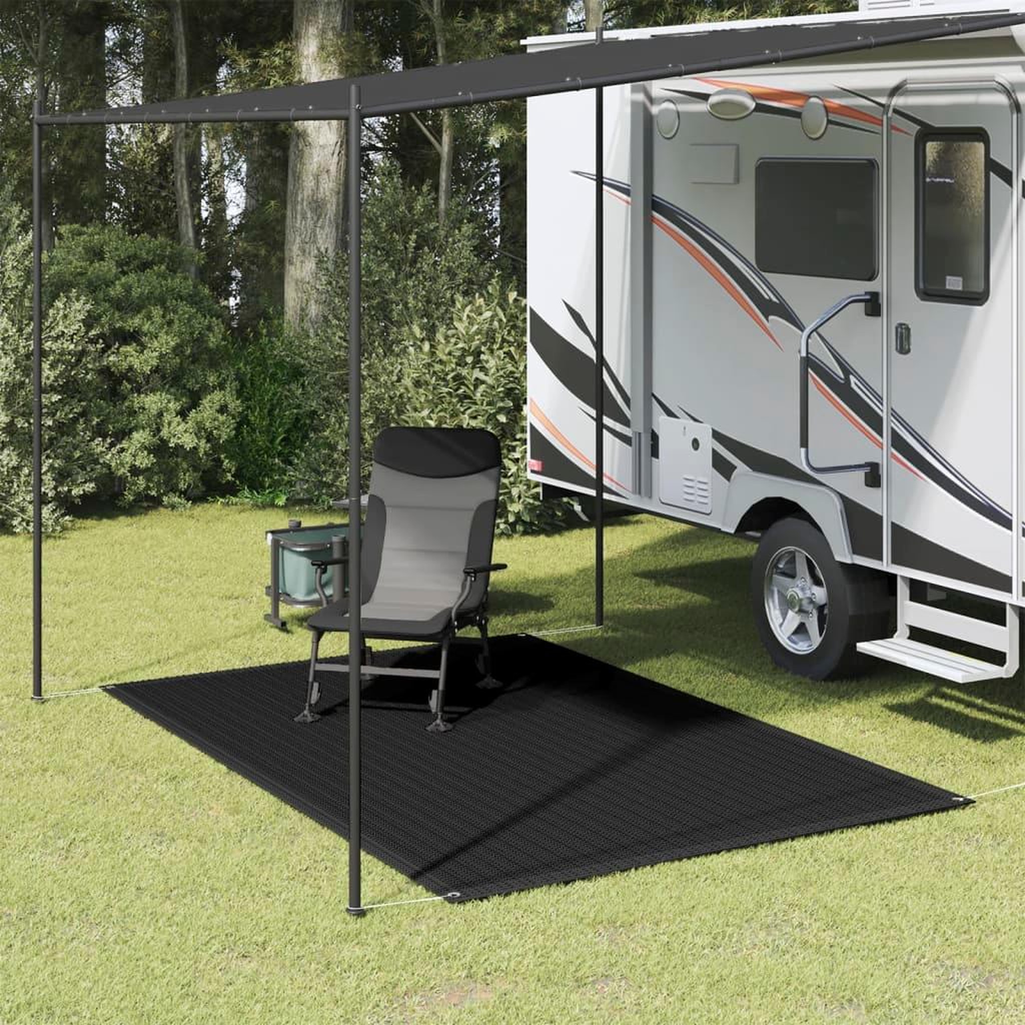 Voir la diapositive 1 : VIDAXL Tapis de tente 250x200 cm Noir