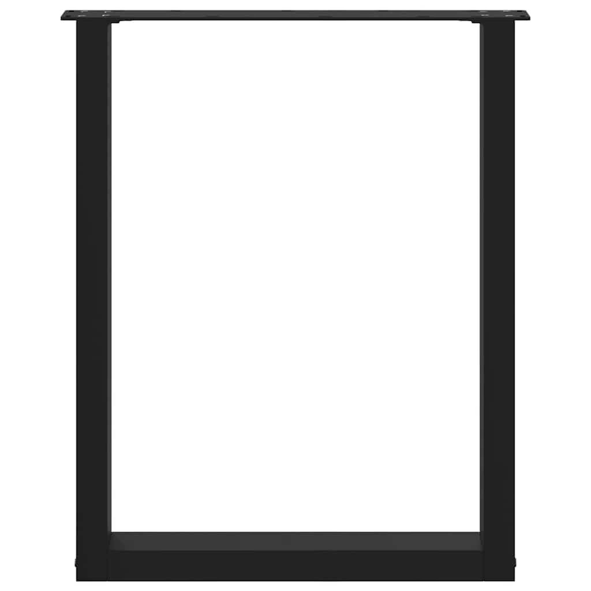 Voir la diapositive 5 : VIDAXL Pieds de table basse forme de U 3 pcs noir 70x(72-73) cm acier