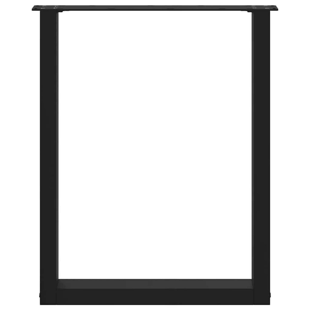 VIDAXL Pieds de table basse forme de U 3 pcs noir 70x(72-73) cm acier