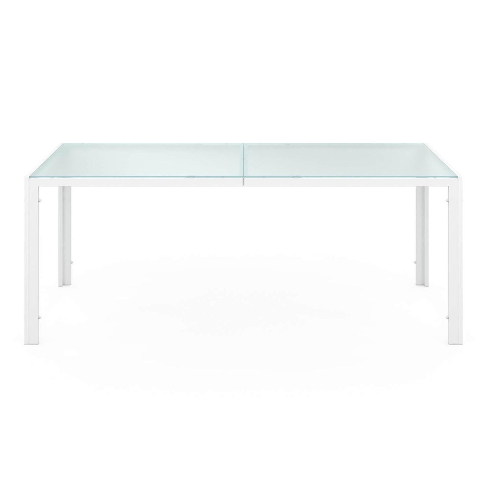 Voir la diapositive 3 : ID MARKET Salon de jardin madrid table 190 cm et 8 chaises empilables blanc et gris