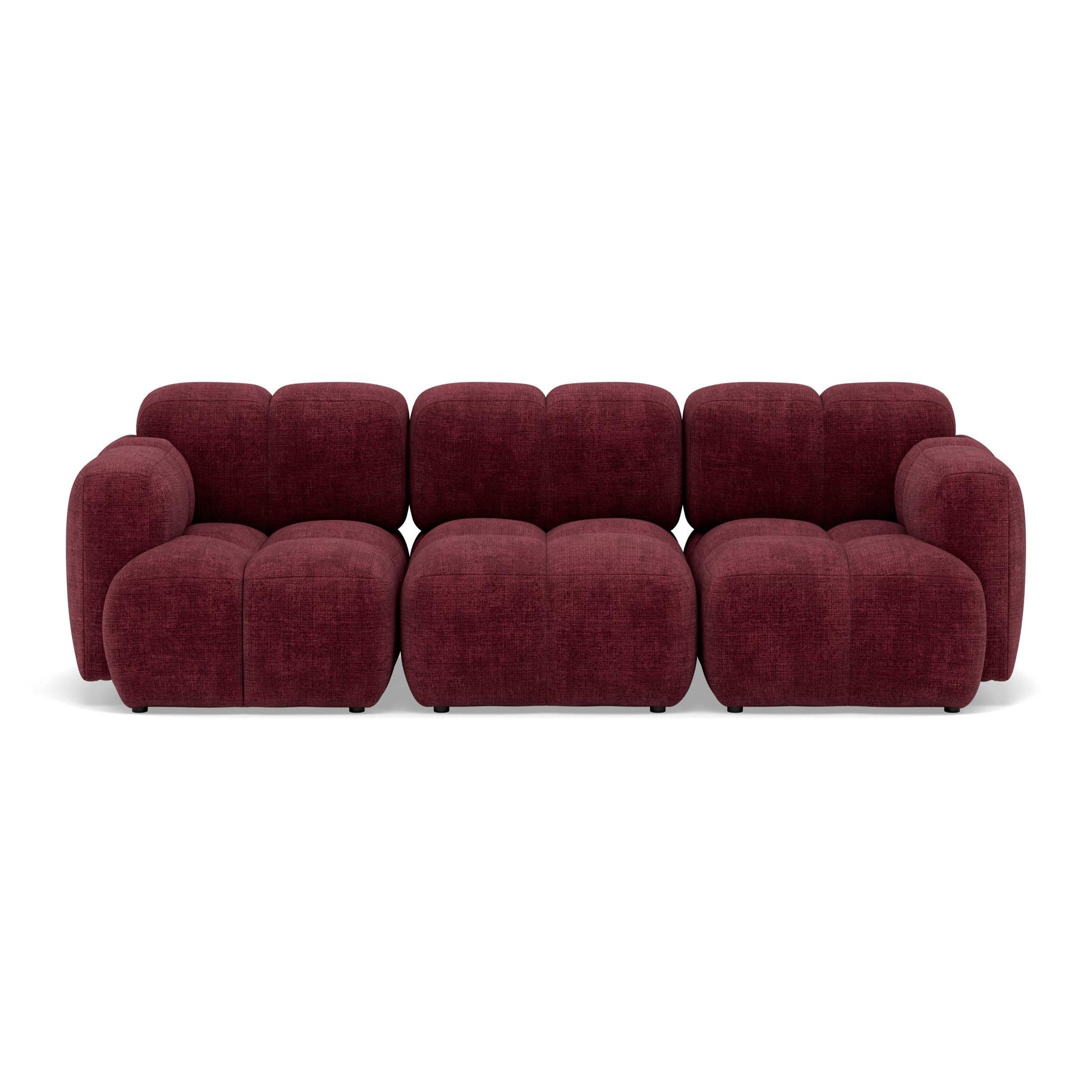 Voir la diapositive 1 : LISA DESIGN Grace - canapé modulable 3 places en velours texturé