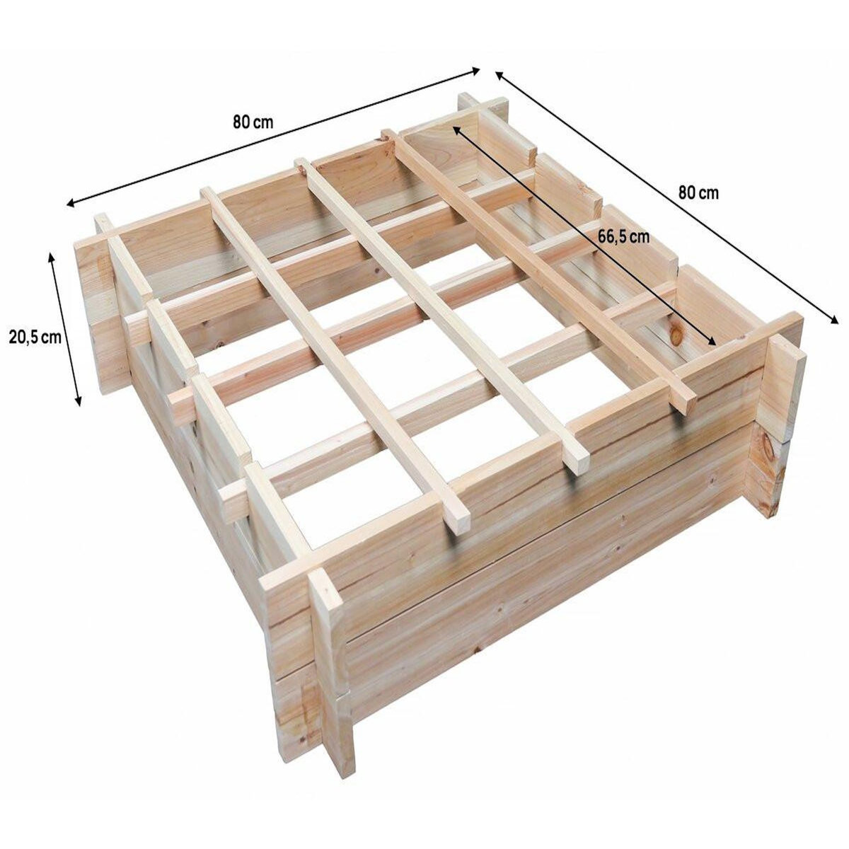 Habitat et Jardin Carré potager en bois  Tournesol  - 80 x 80 x 20 cm