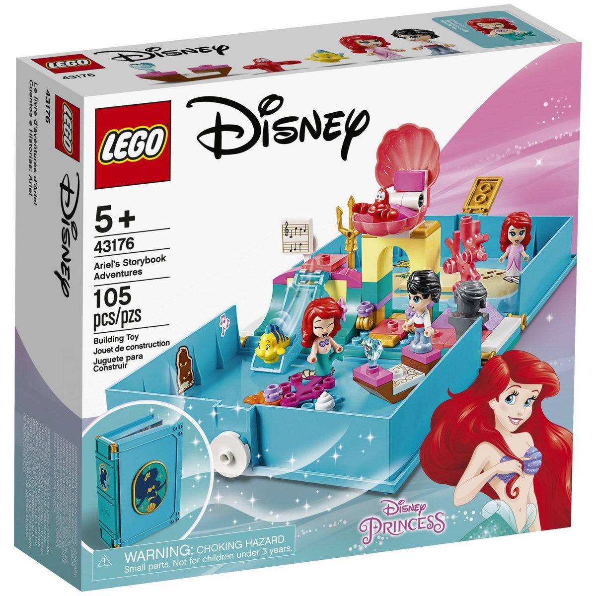 LEGO Princesses Disney 43176- Les Aventures d'Ariel dans un Livre de Contes