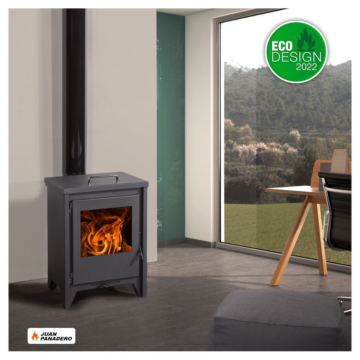 Juan Panadero Poêle à bois BORDEAUX PREMIUM 7,4 Kw
