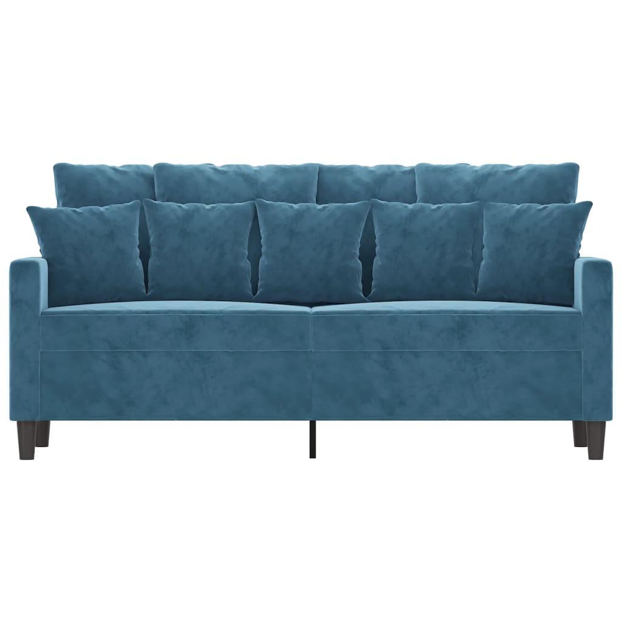 Voir la diapositive 3 : VIDAXL Canape a 2 places Bleu 140 cm Velours