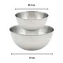 Voir la diapositive 4 : Fackelmann Set de 2 Saladiers en inox de 20,5 cm et 25 cm de diamètre et couverts à salade en plastique Fackelmann