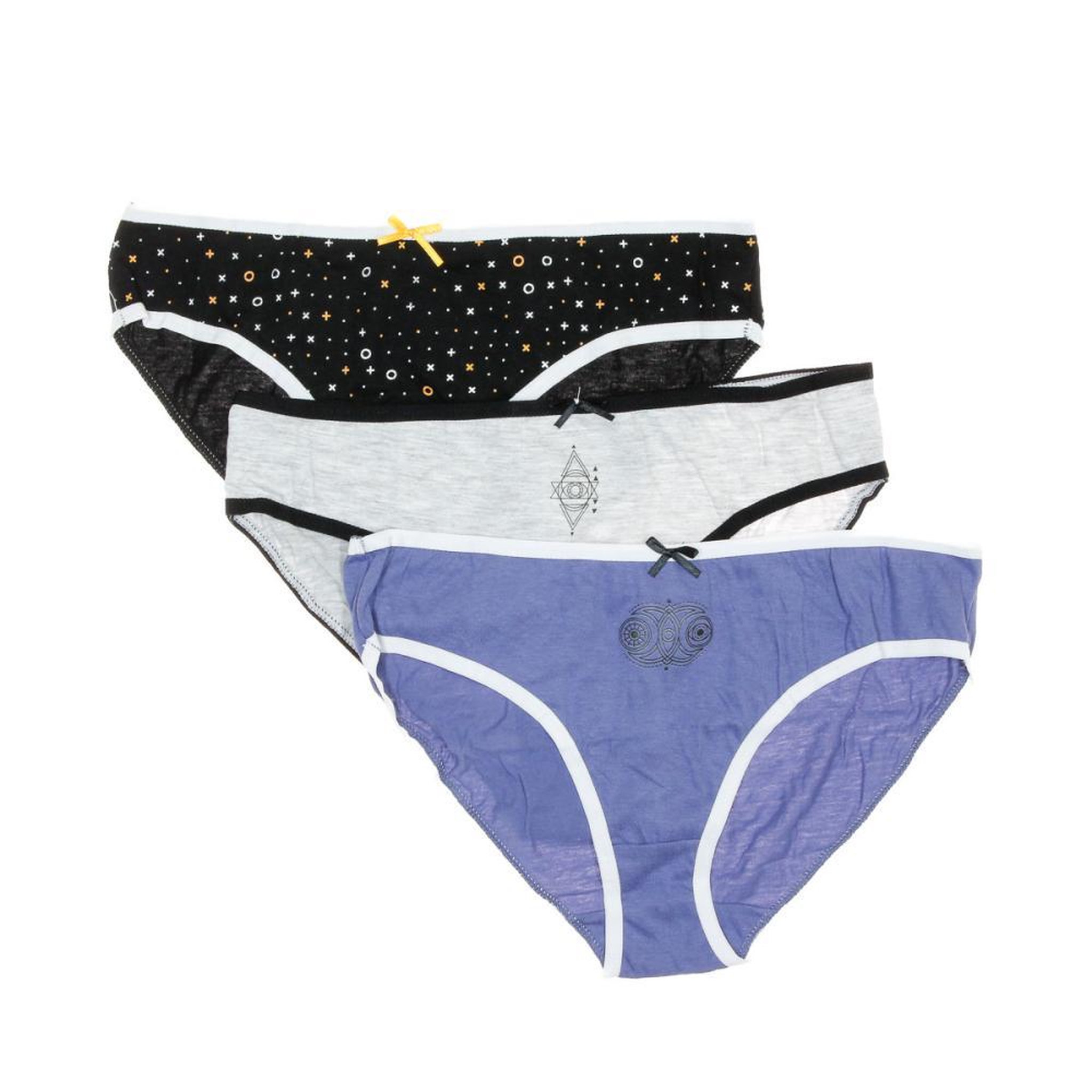 SIMPLY ME Lot x3 Culottes Gris/Noir/Bleu Femme Simply Me. Coloris disponibles : Bleu