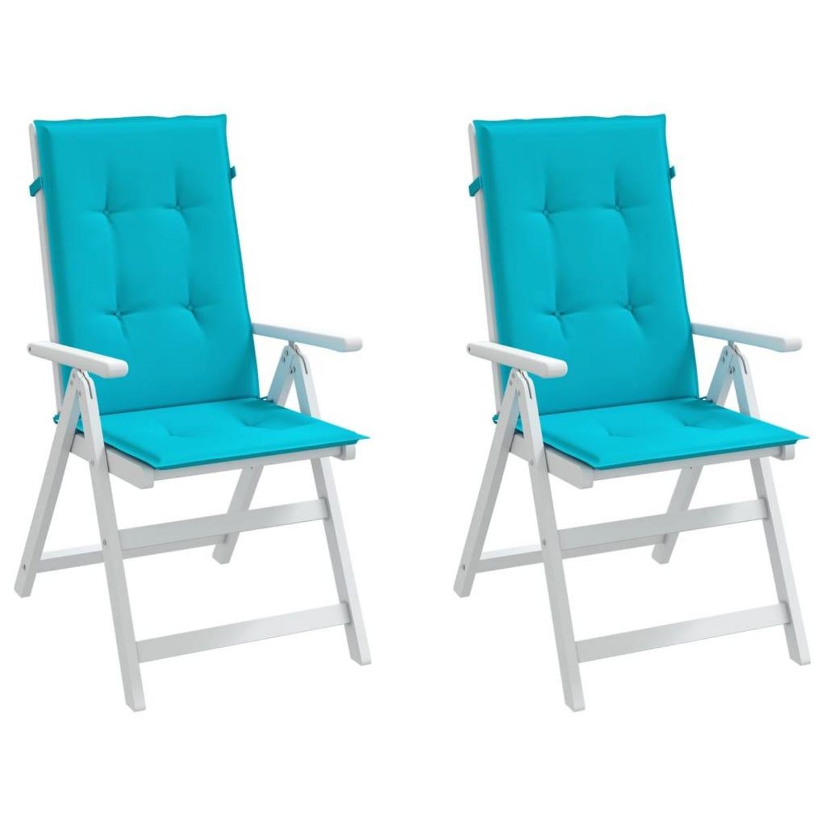 VIDAXL Coussins de chaise a dossier haut lot de 2 turquoise tissu