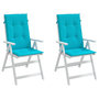 Voir la diapositive 4 : VIDAXL Coussins de chaise a dossier haut lot de 2 turquoise tissu