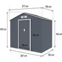 Voir la diapositive 3 : Habitat et Jardin Abri de jardin métal  Vegas II  - 5,29 m2 - Gris