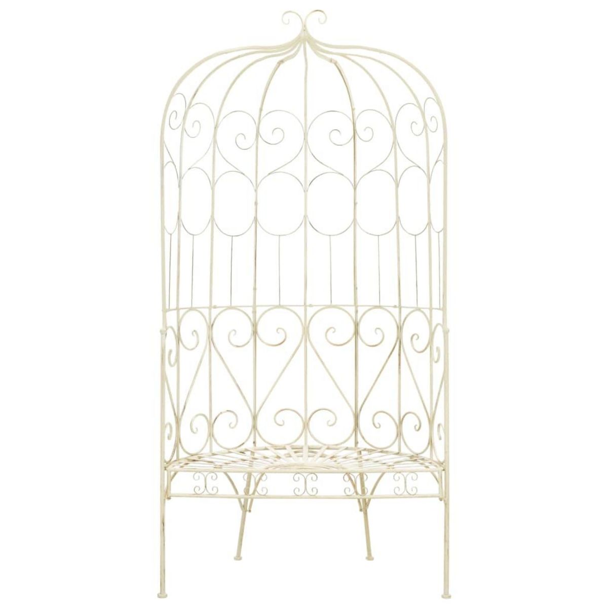 VIDAXL Banc de jardin 95 cm Fer Blanc antique