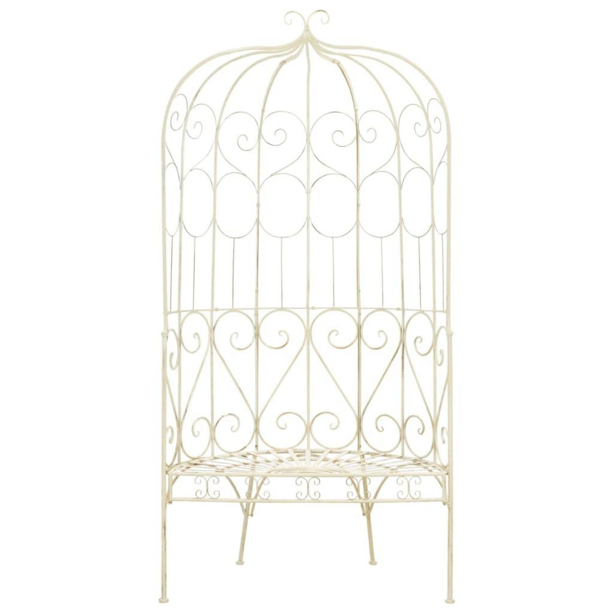 VIDAXL Banc de jardin 95 cm Fer Blanc antique