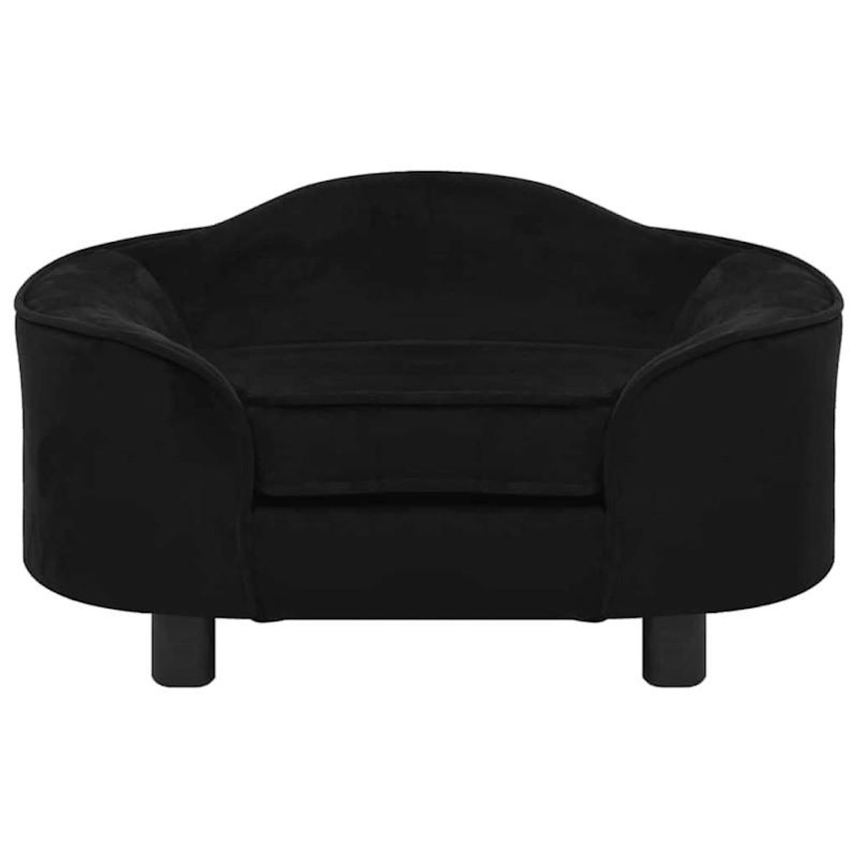VIDAXL Canapé pour chien Noir 67x47x36 cm Peluche
