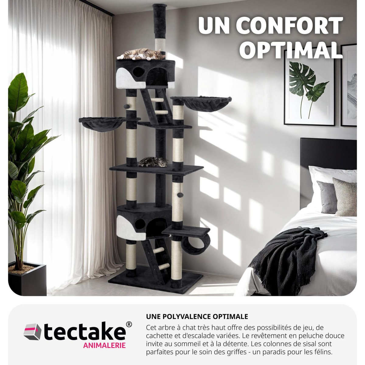 tectake Arbre à chat HANSI 260 cm