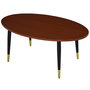 Voir la diapositive 4 : HOMCOM Table basse table d'appoint ovale multifonctionnelle dim. 100 x 60 x 42 cm aspect teck foncé