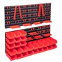Voir la diapositive 1 : VIDAXL Kit de bacs de stockage et panneaux muraux 103pcs rouge et noir