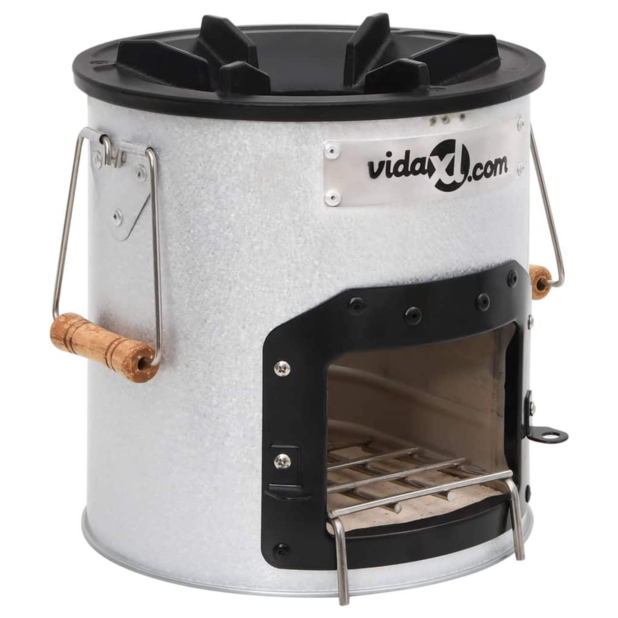Voir la diapositive 3 : VIDAXL Poele a bois de camping Argente 45x25x26 cm Acier