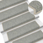 VIDAXL Tapis d'escalier autocollants 15 pcs 65x21x4 cm Gris