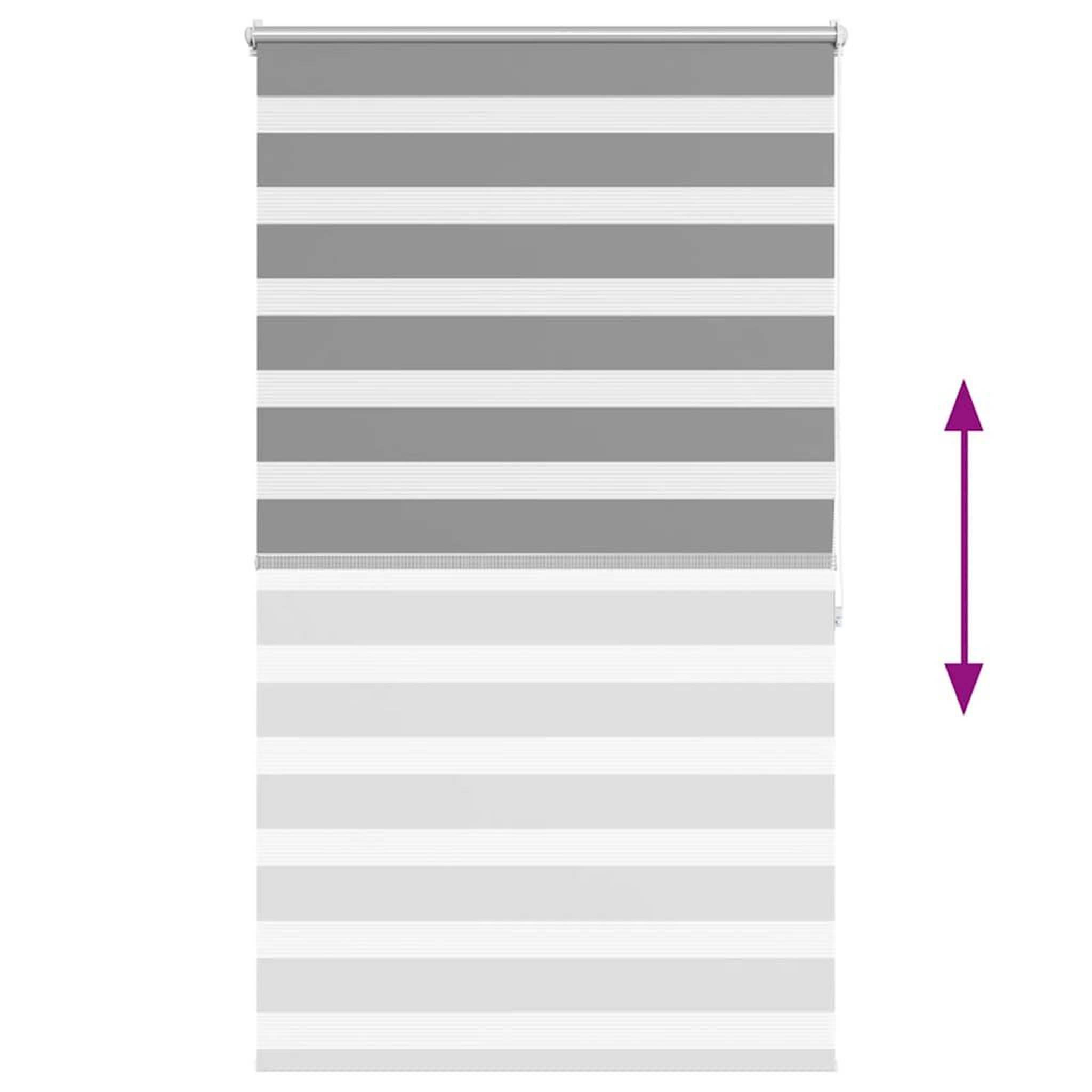 Voir la diapositive 5 : VIDAXL Store venitien zebre 100,9 x 175 cm, largeur du tissu 96,7 cm, gris