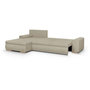 Voir la diapositive 4 : MARKET24 Canapé d'angle convertible réversible + coffre de rangement - Tissu Beige - L 289 x P 94/188 x H 88 cm - INDIAN