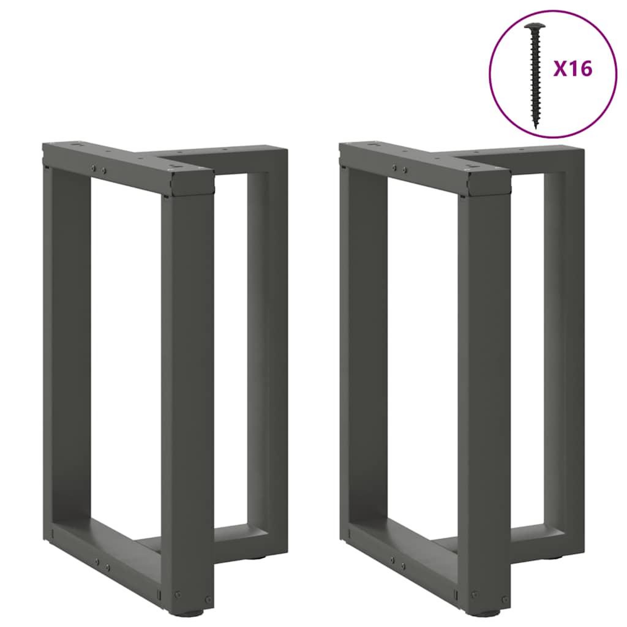Voir la diapositive 3 : VIDAXL Pieds de table a manger forme de T 2 pcs 50x35x(72-73) cm acier